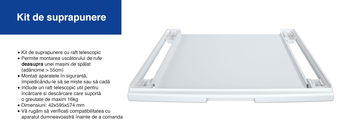 Kit suprapunere cu placă telescopică BOSCH WTZ27400 - 17001528